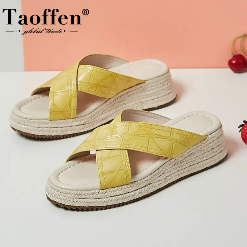 Taoffen/женские босоножки на танкетке из натуральной кожи; Модная летняя обувь на платформе и высоком каблуке; Женская повседневная обувь; Разм...
Taoffen/женские босоножки на танкетке из натуральной кожи; Модная летняя обувь на платформе и высоком каблуке; Женская повседневная обувь; Разм...