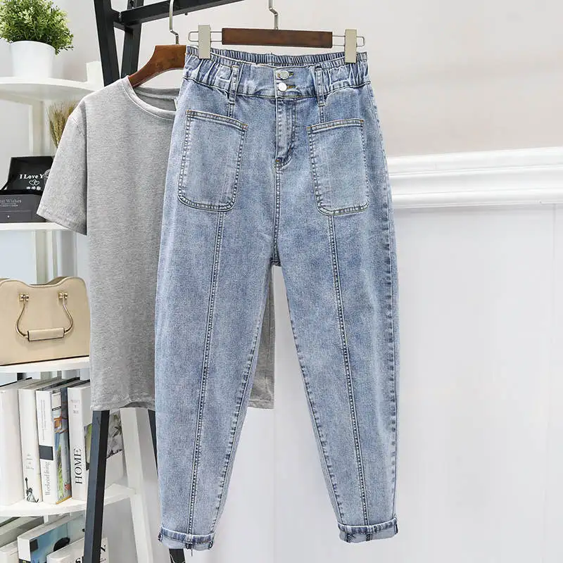4XL 5XL Plus Size Stretch Harem Jeans Female Vintage High Waist Jeans For Women Denim Pants Pockets Casual Ladies Jeans C6336
4XL 5XL Plus Size Stretch Harem Jeans Female Vintage High Waist Jeans For Women Denim Pants Pockets Casual Ladies Jeans C6336