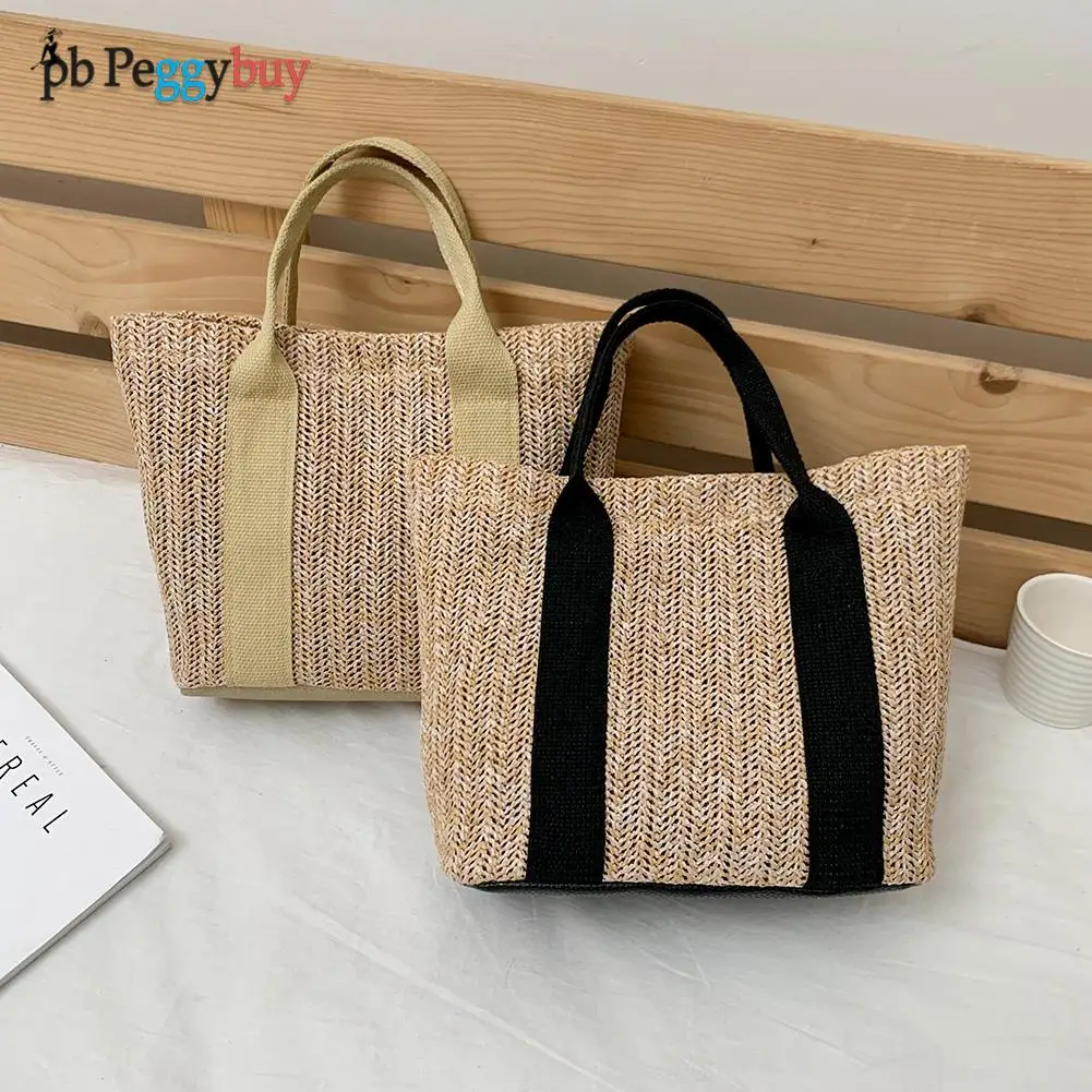 Fashion Women Summer Straw Bag Tote Bags Large Straw Rope Woven Handbag Female Top-handle Pouch Beach Vacation Bag
Fashion Women Summer Straw Bag Tote Bags Large Straw Rope Woven Handbag Female Top-handle Pouch Beach Vacation Bag