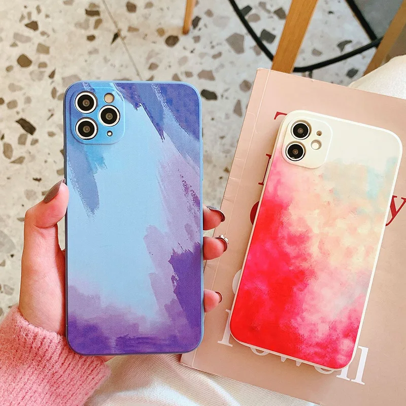 Liquid Silicone Luxury Square Watercolor Case For Apple iPhone 12 11 Pro Max X XR XS Max Painti Colorful Gradient Soft Cover
Liquid Silicone Luxury Square Watercolor Case For Apple iPhone 12 11 Pro Max X XR XS Max Painti Colorful Gradient Soft Cover