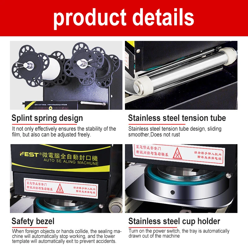 Automatic Milk Tea Sealing Machine Commercial Milk Tea Shop Intelligent Control Panel Soy Milk Cup Sealing Machine 220V/110V
Automatic Milk Tea Sealing Machine Commercial Milk Tea Shop Intelligent Control Panel Soy Milk Cup Sealing Machine 220V/110V
