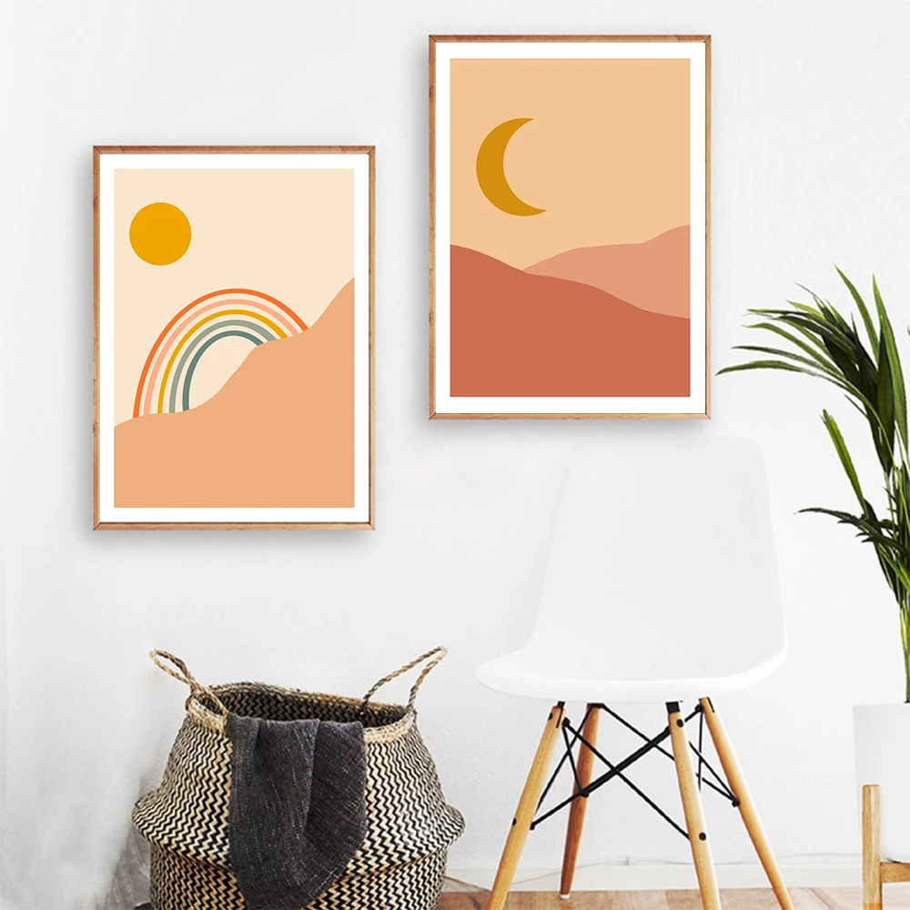 Nordic Style Delicate Moon Mountain Wall Art Canvas Painting Rainbow Sun Poster and Print Picture for Living Room Home Decor
Nordic Style Delicate Moon Mountain Wall Art Canvas Painting Rainbow Sun Poster and Print Picture for Living Room Home Decor