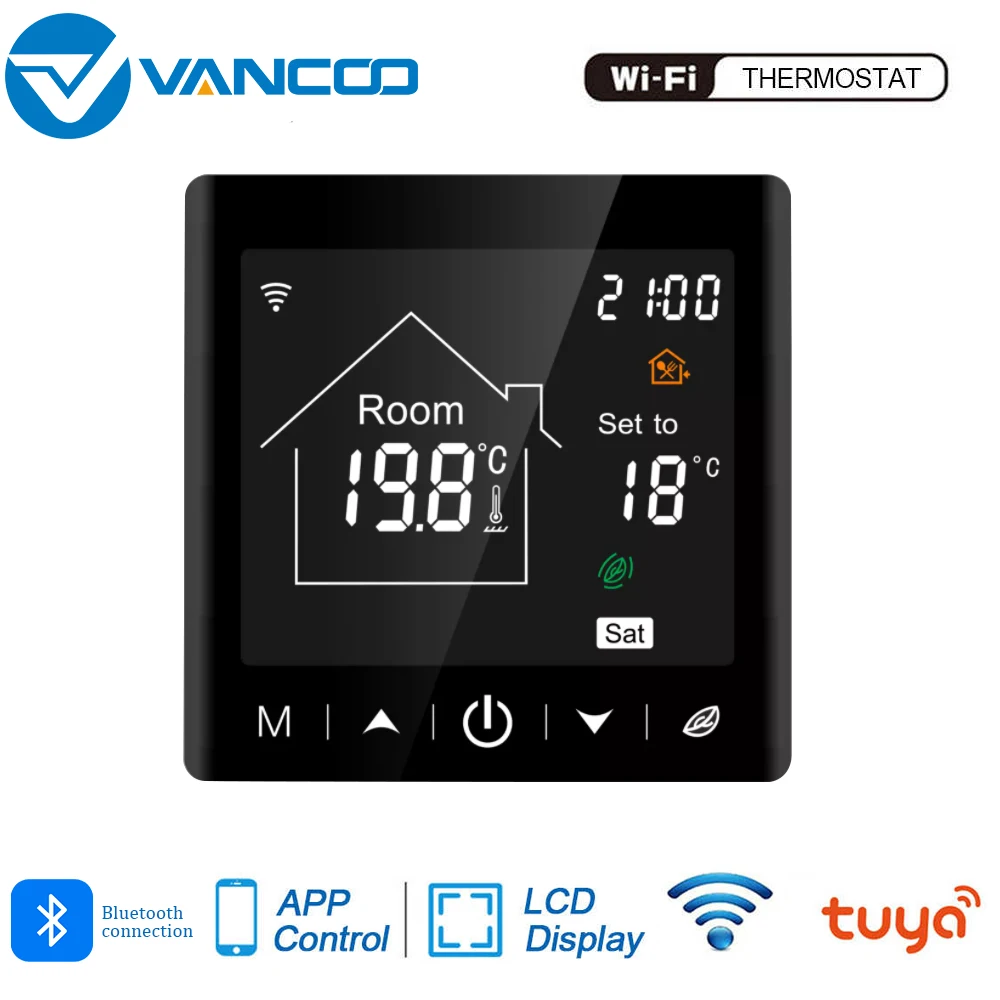 Vancoo Tuya WIFI Smart Thermostat 3A/16A Temperature Controller Bluetooth connection Thermoregulator With Google Home And Alexa
Vancoo Tuya WIFI Smart Thermostat 3A/16A Temperature Controller Bluetooth connection Thermoregulator With Google Home And Alexa
