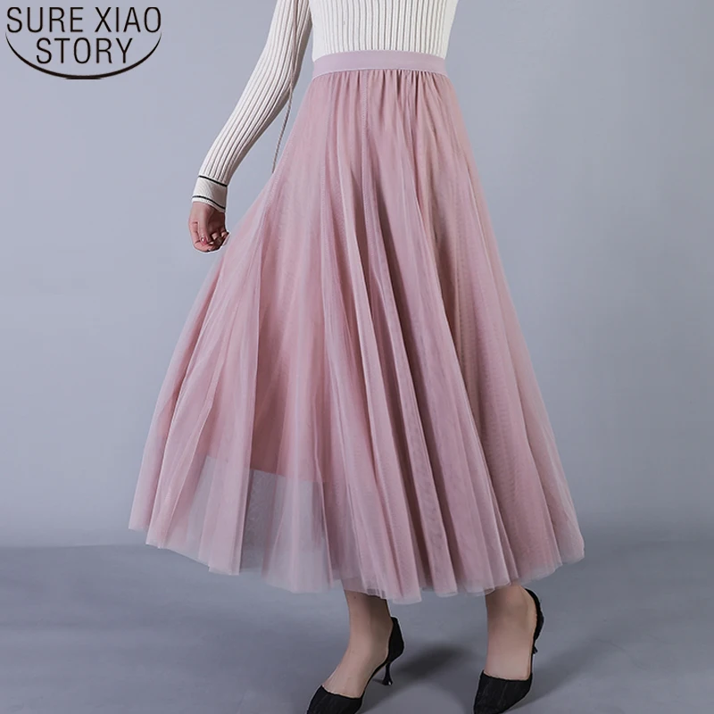 Women Pleated Skirt 2022 Spring Fashion Korean Style 4 Colors Elastic Waist Casual Maxi Mesh Long Skirt Solid Skirts Womens 9840
Women Pleated Skirt 2022 Spring Fashion Korean Style 4 Colors Elastic Waist Casual Maxi Mesh Long Skirt Solid Skirts Womens 9840