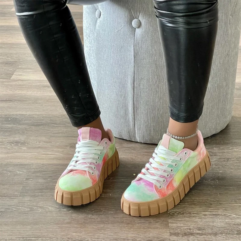 Women Mixed Color Sneakers Lace Up Flats Woman Canvas Vulcanized Female Graffiti Shoes Ladies Summer Footwear Plus Size 43
Women Mixed Color Sneakers Lace Up Flats Woman Canvas Vulcanized Female Graffiti Shoes Ladies Summer Footwear Plus Size 43