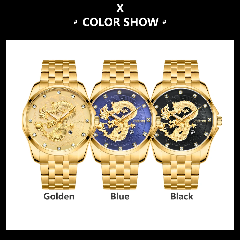 Business Quartz Wristwatch Men Luxury Waterproof Shock Full Steel 3D Dragon Diamond Watch For Men Sport Watches reloj hombre
Business Quartz Wristwatch Men Luxury Waterproof Shock Full Steel 3D Dragon Diamond Watch For Men Sport Watches reloj hombre