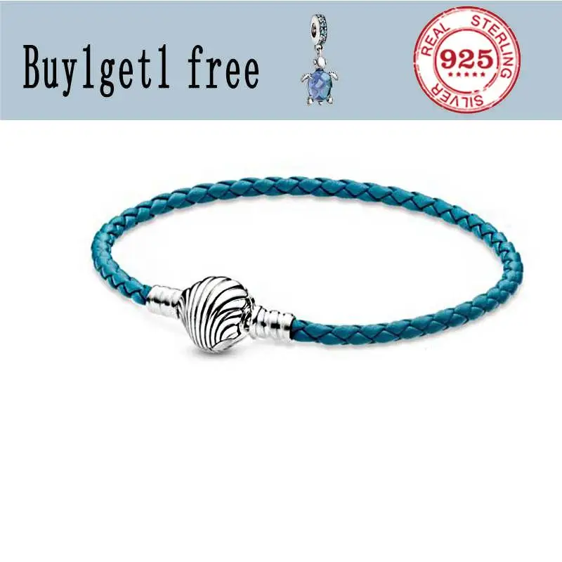 2020 New 925 Sterling Silver Bracelet Seashell Clasp Turquoise Braided Leather Bracelet Women Jewelry
2020 New 925 Sterling Silver Bracelet Seashell Clasp Turquoise Braided Leather Bracelet Women Jewelry