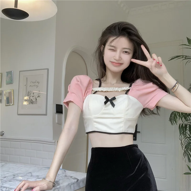 Shirt Women's Design Sense Minority Short Bow French Chic Short Sleeve Shirt Summer Pure Desire Bubble Sleeve Top Streetwear
Shirt Women's Design Sense Minority Short Bow French Chic Short Sleeve Shirt Summer Pure Desire Bubble Sleeve Top Streetwear