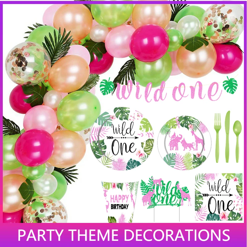 Pink Wild ONE Birthday Jungle Party Disposable Tableware Forest Animal Party Balloons Baby Shower Girl 1st Birthday Party Decor
Pink Wild ONE Birthday Jungle Party Disposable Tableware Forest Animal Party Balloons Baby Shower Girl 1st Birthday Party Decor