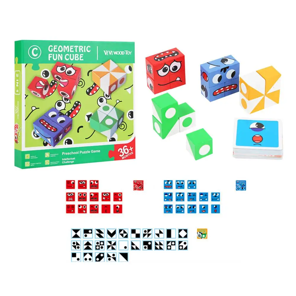 Wooden Expressions Matching Block Puzzles Kids Face Changing Building Cubes Toy Board Games Educational Montessori Toys Gift F
Wooden Expressions Matching Block Puzzles Kids Face Changing Building Cubes Toy Board Games Educational Montessori Toys Gift F