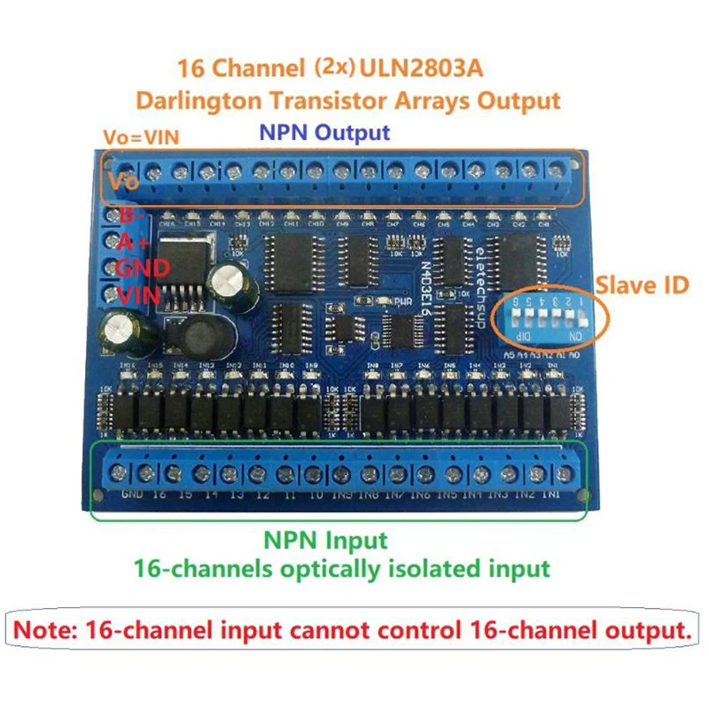 DC 12V 24V 16 Channels In 16 Out RS485 Isolated Remote Control Switch PLC IO Expansion Board Modbus RTU Module NPN Input Output
DC 12V 24V 16 Channels In 16 Out RS485 Isolated Remote Control Switch PLC IO Expansion Board Modbus RTU Module NPN Input Output