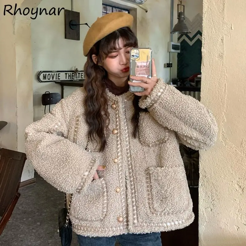 Basic Jackets Women Japanese Retro Faux Lamb-wool Outwear Winter Korean Preppy Fashion Tender Long Sleeve Sweet Comfortable Chic
Basic Jackets Women Japanese Retro Faux Lamb-wool Outwear Winter Korean Preppy Fashion Tender Long Sleeve Sweet Comfortable Chic