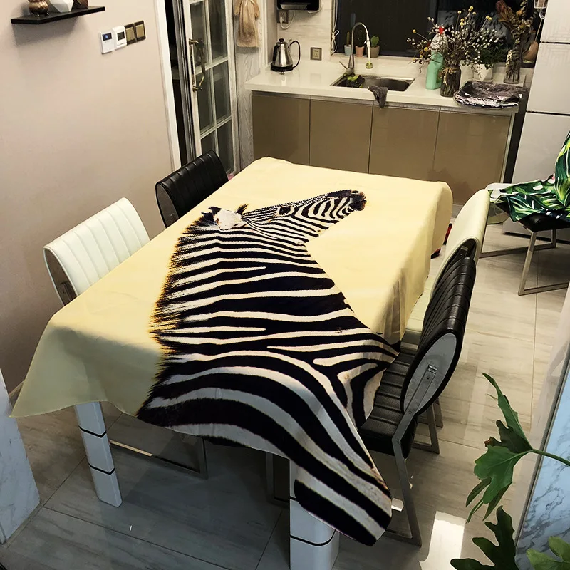 Zebra Series Tablecloth Waterproof Polyester Printing Rectangular Home Coffee Table Cloth Tablecloth 
Zebra Series Tablecloth Waterproof Polyester Printing Rectangular Home Coffee Table Cloth Tablecloth