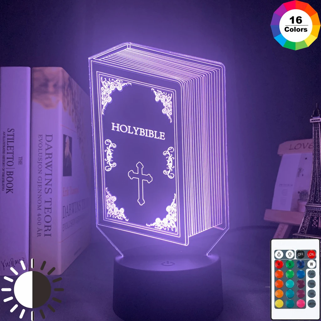 3d Optical Acrylic Night Light Lamp Book Holy Bible for Bedroom Decor Unique Christian Gift Dropshipping Usb Battery Table Lamp
3d Optical Acrylic Night Light Lamp Book Holy Bible for Bedroom Decor Unique Christian Gift Dropshipping Usb Battery Table Lamp