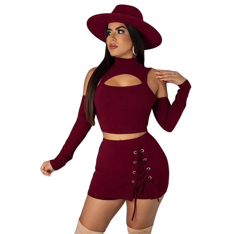 Women Fashion Two Piece Set Hollow Out Crop Top and Bandage Mini Skirt Streetwear Autumn 2021 Sexy Party Club Ladies Outfits
Women Fashion Two Piece Set Hollow Out Crop Top and Bandage Mini Skirt Streetwear Autumn 2021 Sexy Party Club Ladies Outfits