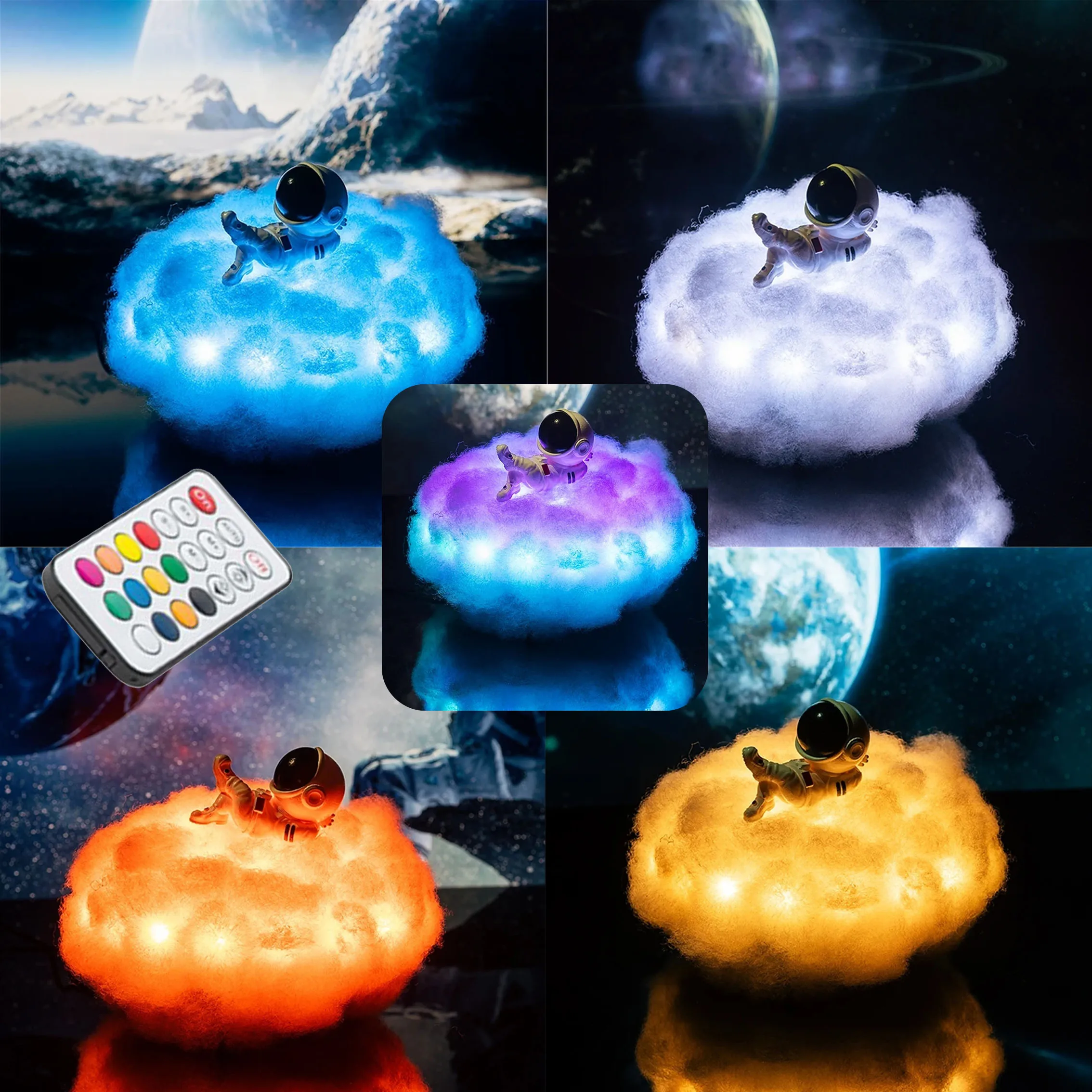 Colorful Clouds Night Light Astronaut Creative Gifts for Children Small Decorations Comfortable and Cozy Various Colors Variabl
Colorful Clouds Night Light Astronaut Creative Gifts for Children Small Decorations Comfortable and Cozy Various Colors Variabl