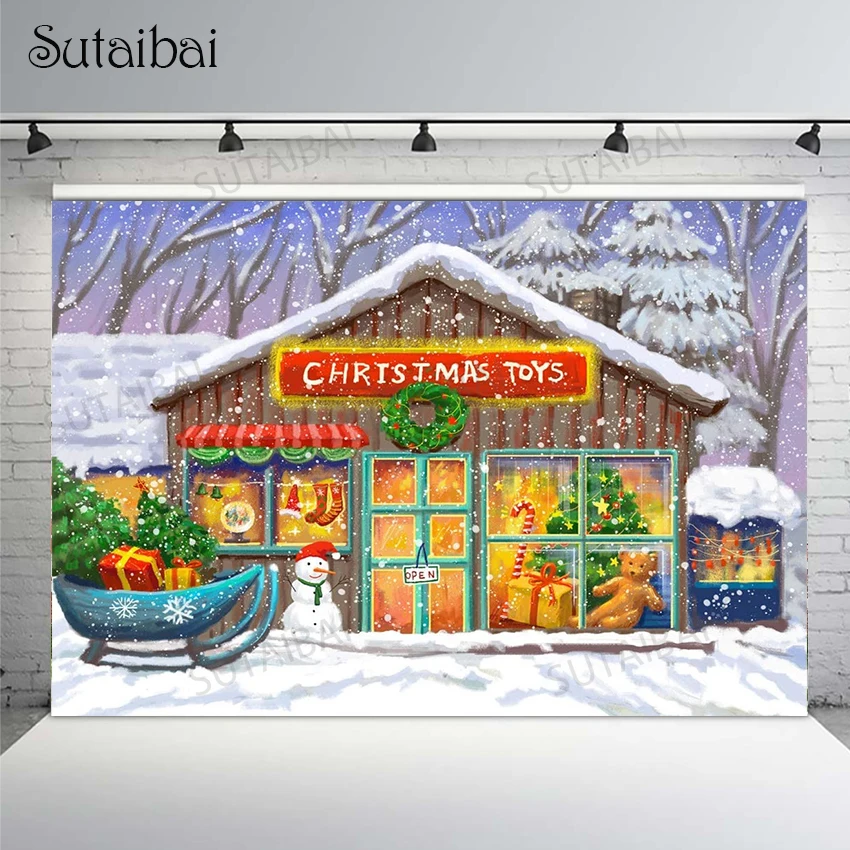 Winter Frozen Snow Wood House Backgrounds for Photography Christmas Toys Shop Backdrops Tree Gifts Snowman Decor Photo Studio
Winter Frozen Snow Wood House Backgrounds for Photography Christmas Toys Shop Backdrops Tree Gifts Snowman Decor Photo Studio