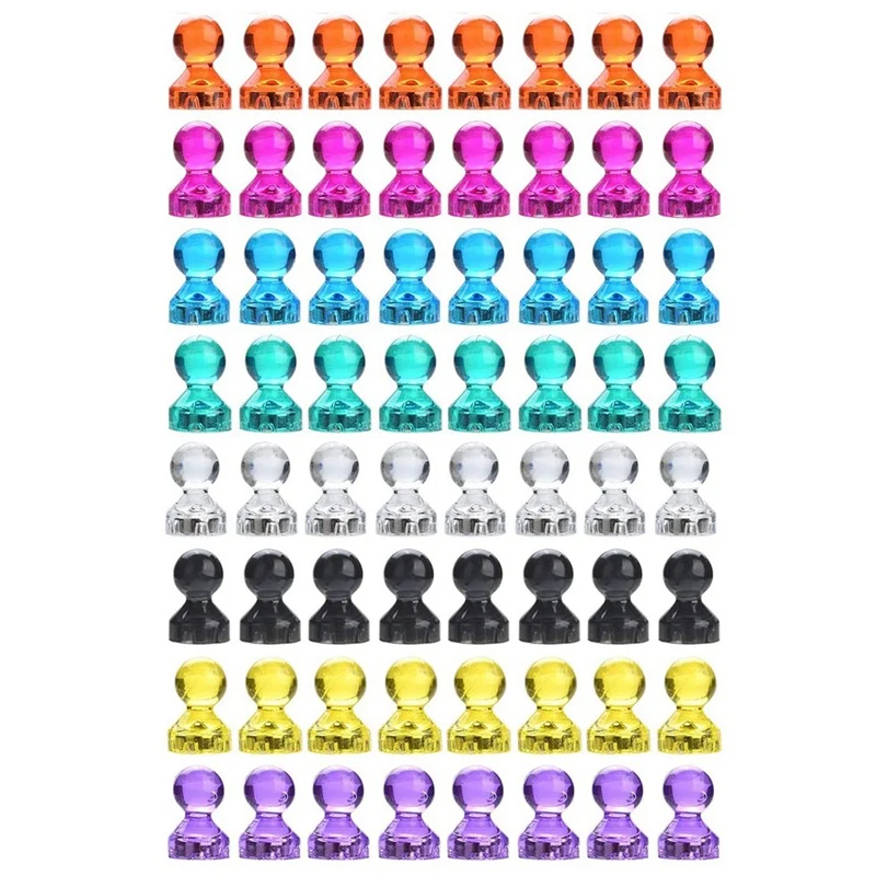 64 Pcs Colored Powerful Magnet Push Pins Whiteboard Magnets Magnetic Push Pins for Blackboard/Office/Calendar (8 Colors)
64 Pcs Colored Powerful Magnet Push Pins Whiteboard Magnets Magnetic Push Pins for Blackboard/Office/Calendar (8 Colors)