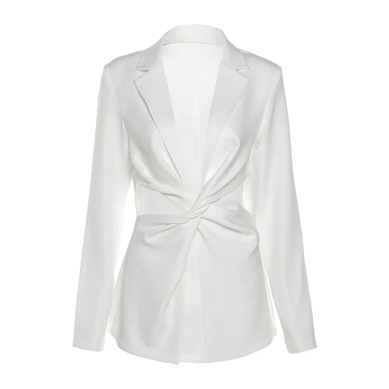Women Solid White Deep V Neck Cross Bandage Streetwear Blazer 2021 New Autumn Elegant Turn-Down Collar Long Sleeve Jacket
Women Solid White Deep V Neck Cross Bandage Streetwear Blazer 2021 New Autumn Elegant Turn-Down Collar Long Sleeve Jacket