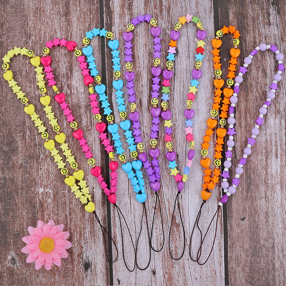 Chain For Phone Lanyard Colorful Candy Beads Chains Strap Smile Beads Bracelet For Women Girl Gifts Cute Jewelry
Chain For Phone Lanyard Colorful Candy Beads Chains Strap Smile Beads Bracelet For Women Girl Gifts Cute Jewelry