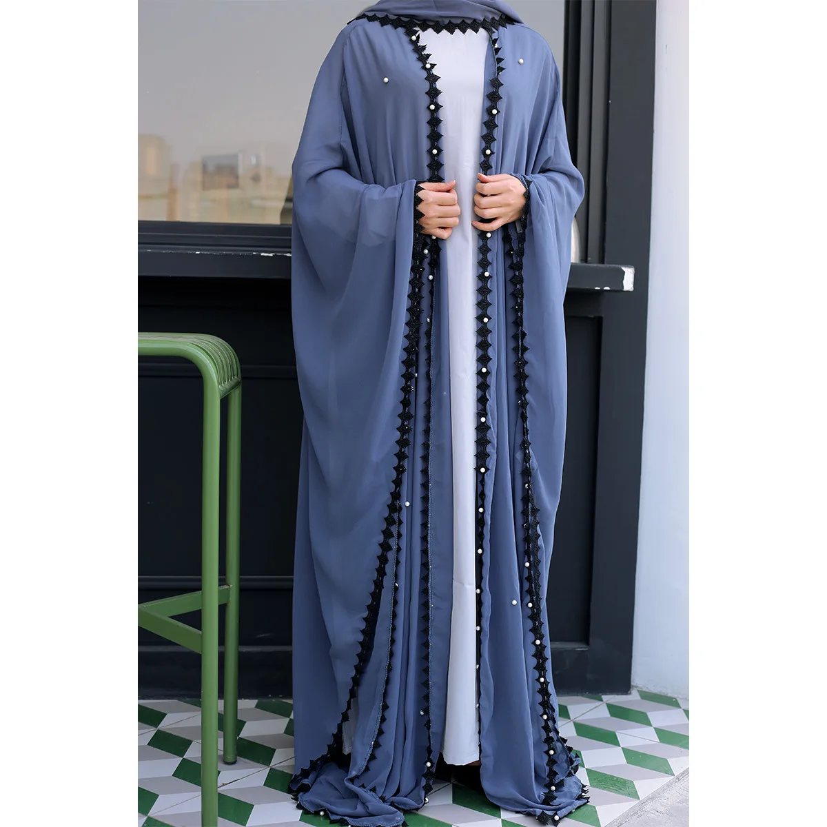 WEPBEL Fashion Lace Stitching Beaded Women Loose Dress Open Muslim Loose Lace-up Long-Sleeved Cardigan Robe Women's Clothing
WEPBEL Fashion Lace Stitching Beaded Women Loose Dress Open Muslim Loose Lace-up Long-Sleeved Cardigan Robe Women's Clothing