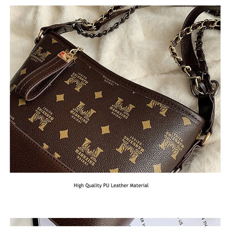 European Vintage Women Shoulder Bag Good Quality Chain Cross-body Bag Letter Pattern Coffee Small Bucket Bag Wholesale Price J32
European Vintage Women Shoulder Bag Good Quality Chain Cross-body Bag Letter Pattern Coffee Small Bucket Bag Wholesale Price J32