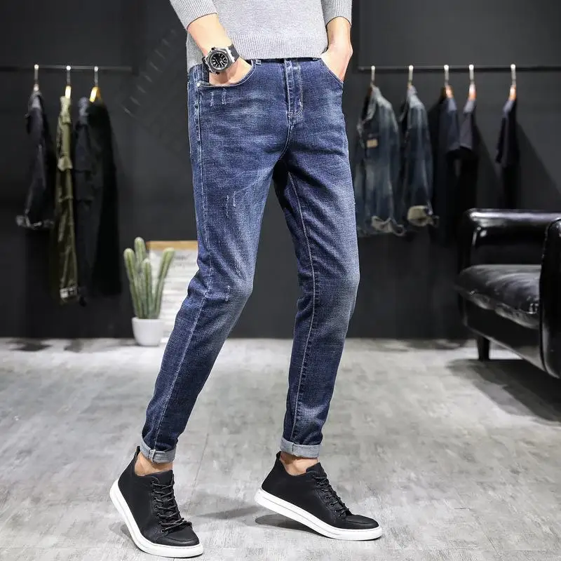 Men's Simple Jeans Slim Version of the Elastic Denim Pants Causal Trousers
Men's Simple Jeans Slim Version of the Elastic Denim Pants Causal Trousers