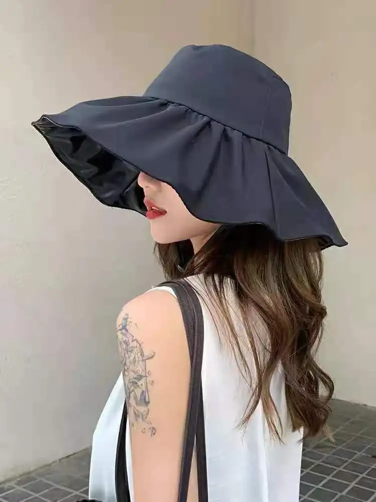 Black Adhesive Wide Brim Bucket Hats Outdoor Summer Sunscreen Women Cap Sun Beach Sunbonnet Ultraviolet-proof Custom Bucket Hat
Black Adhesive Wide Brim Bucket Hats Outdoor Summer Sunscreen Women Cap Sun Beach Sunbonnet Ultraviolet-proof Custom Bucket Hat