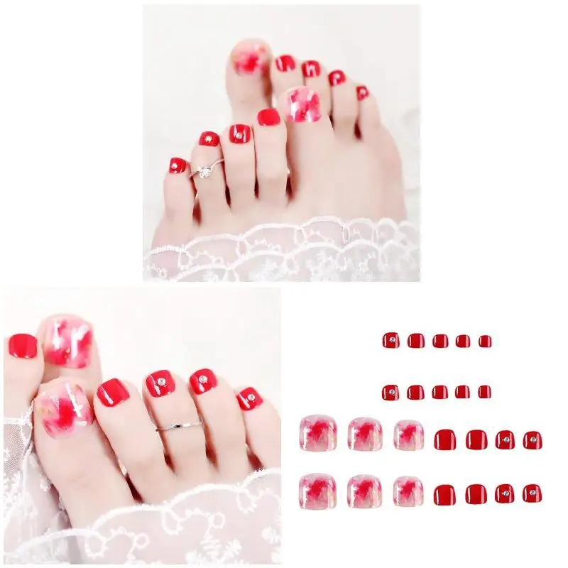 24pcs Women Sexy Red False Toe Nails Candy Color Fake Toenail Tips DIY Foot Nail Art Full Cover Manicure Decoration Tool
24pcs Women Sexy Red False Toe Nails Candy Color Fake Toenail Tips DIY Foot Nail Art Full Cover Manicure Decoration Tool