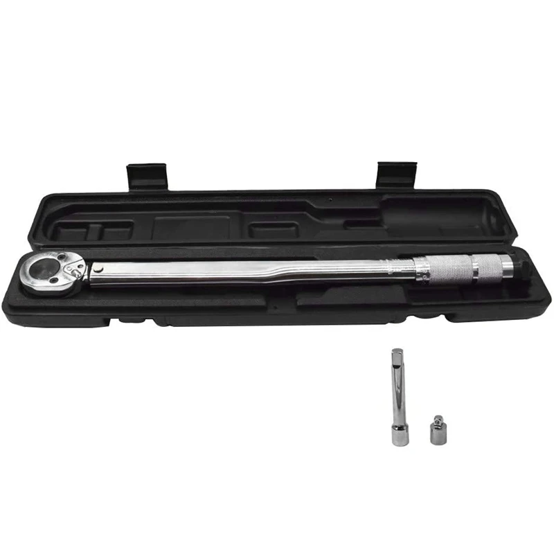 Drive Click Torque Wrench Set 10-150 Ft/Lb(13.6-203.5Nm) with 3/8 Inch Adapter and 5 Inch Long Extension Bar
Drive Click Torque Wrench Set 10-150 Ft/Lb(13.6-203.5Nm) with 3/8 Inch Adapter and 5 Inch Long Extension Bar