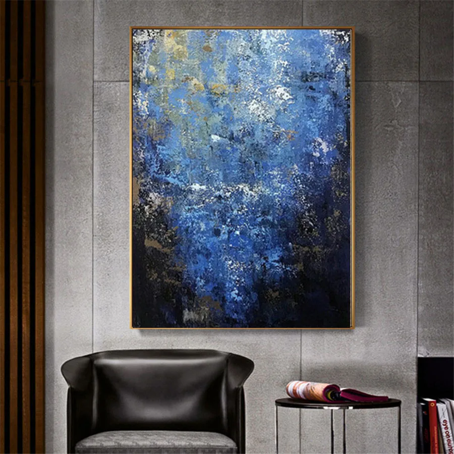 Blue oil painting 100% Hand painted Abstract Oil Painting Canvas art modern gold artwork Wall Art Picture for Living Room erect
Blue oil painting 100% Hand painted Abstract Oil Painting Canvas art modern gold artwork Wall Art Picture for Living Room erect