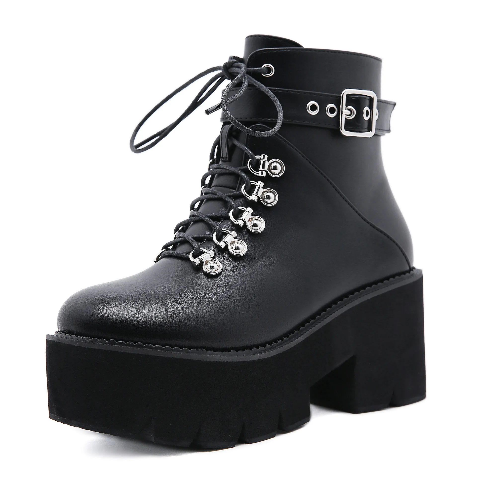 New Women Motorcycle Boots Platform zipper Black Shoes Woman High Heel Platform PU Leather Boots Lace Up Women Shoes Black Boots
New Women Motorcycle Boots Platform zipper Black Shoes Woman High Heel Platform PU Leather Boots Lace Up Women Shoes Black Boots