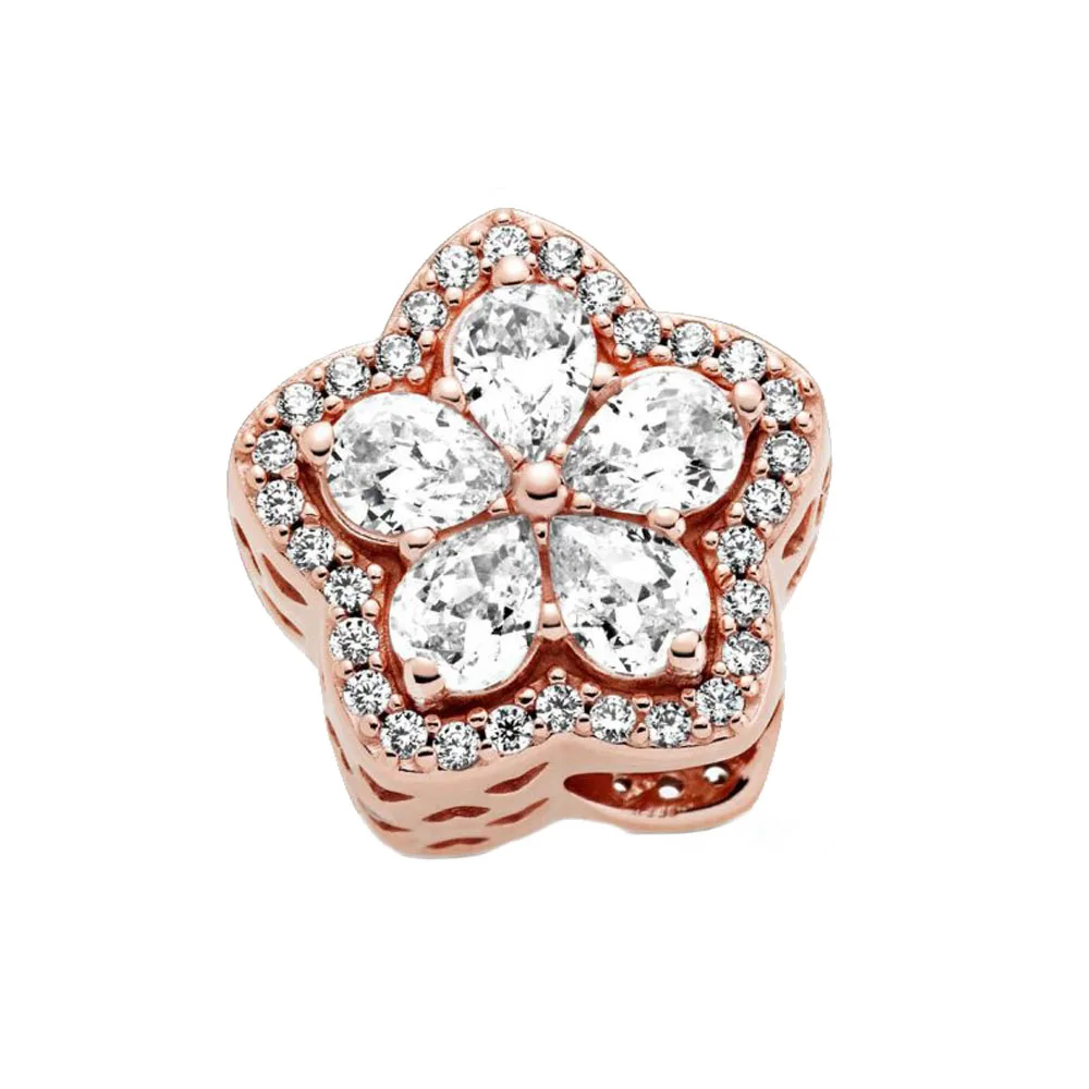 2020 New 925 Sterling Silver Beads Sparkling Rose Gold Snowflake Pavé Charm fit Original Pandora Bracelet Christmas Jewelry
2020 New 925 Sterling Silver Beads Sparkling Rose Gold Snowflake Pavé Charm fit Original Pandora Bracelet Christmas Jewelry
