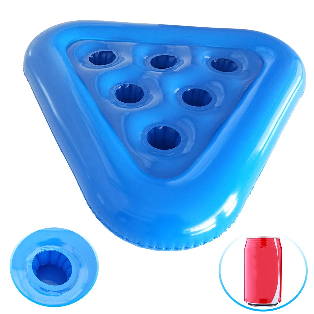 Portable Pvc Inflatable Water Party Drink Float Beer Bottle Coasters Pool Cup Holder 6 Holes Beverage Beach Triangular Practical
Portable Pvc Inflatable Water Party Drink Float Beer Bottle Coasters Pool Cup Holder 6 Holes Beverage Beach Triangular Practical