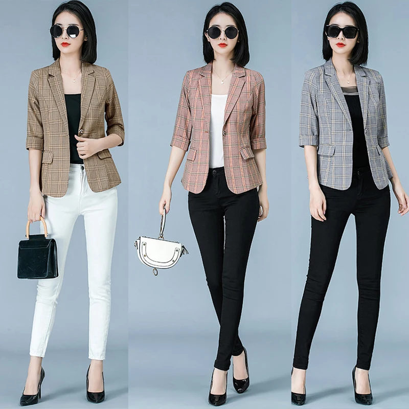 Vintage plaid blazer women 2020 summer autumn women's jacket suit coat top female plus size thin slim women blazers and jackets
Vintage plaid blazer women 2020 summer autumn women's jacket suit coat top female plus size thin slim women blazers and jackets