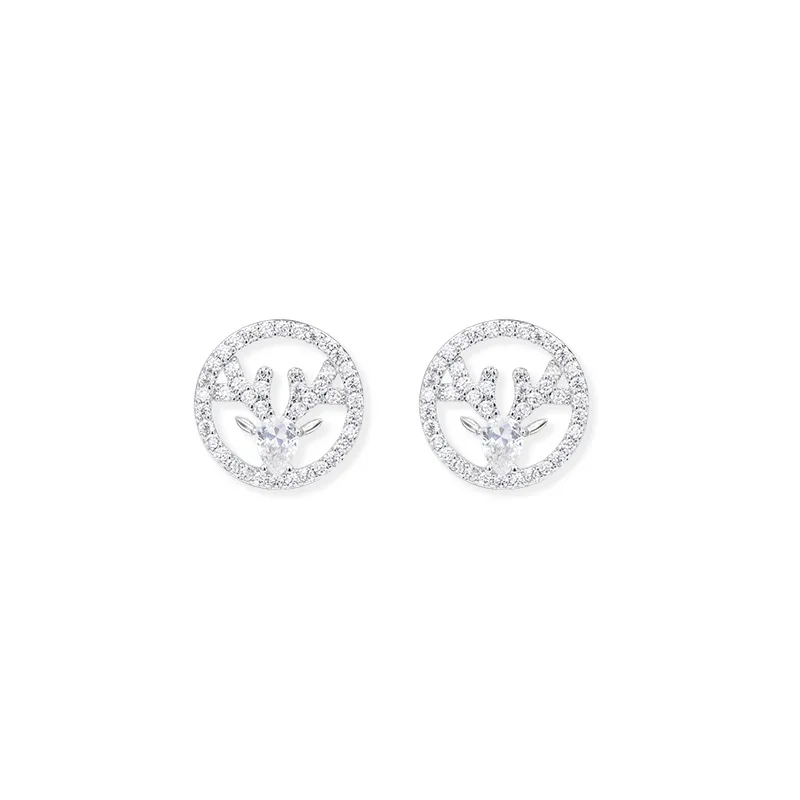 DI-555 Micro-inlaid zircon deer earrings S925 silver needle sweet and cute elk round earrings round deer earrings female
DI-555 Micro-inlaid zircon deer earrings S925 silver needle sweet and cute elk round earrings round deer earrings female
