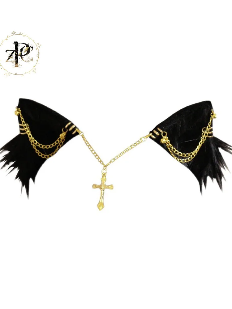 ZPC Original Lolita Cat Ear Gothic Cosplay Black Gold Chain Animal Ear Hairpin
ZPC Original Lolita Cat Ear Gothic Cosplay Black Gold Chain Animal Ear Hairpin