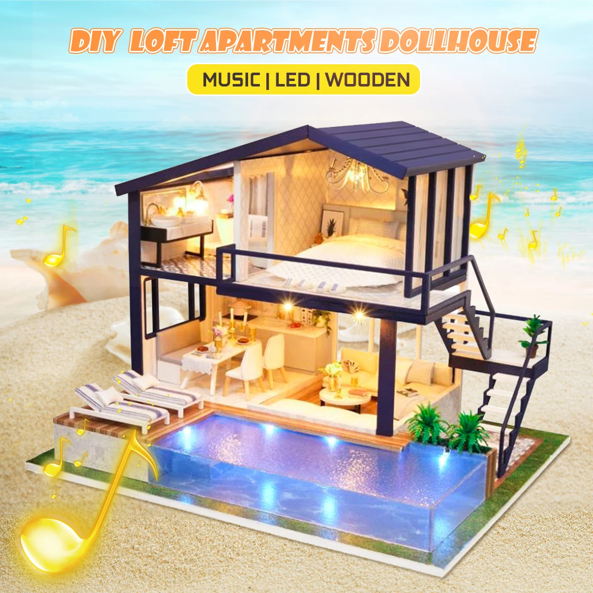 Doll House Furniture Kit DIY LED Loft Miniature 3D Wooden Miniaturas Dollhouse Toys for Children Kids Birthday Christmas Gifts
Doll House Furniture Kit DIY LED Loft Miniature 3D Wooden Miniaturas Dollhouse Toys for Children Kids Birthday Christmas Gifts
