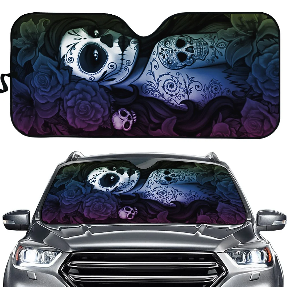 PinUp Angel Rose Sugar Skull Design Sunshade Windshield Cover for Cars Durable Car Accessories Gloss Sun Shades for Cars
PinUp Angel Rose Sugar Skull Design Sunshade Windshield Cover for Cars Durable Car Accessories Gloss Sun Shades for Cars