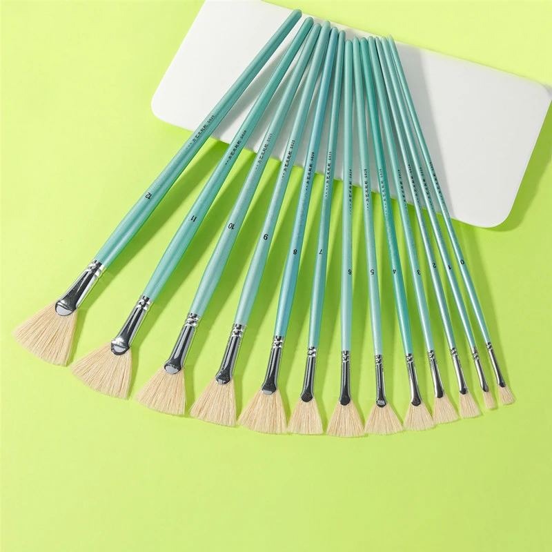 6 pcs Bristle hair fishtail fan shap Pen gouache set art student oil painting watercolor pen hard wool acrylic paint brush set
6 pcs Bristle hair fishtail fan shap Pen gouache set art student oil painting watercolor pen hard wool acrylic paint brush set