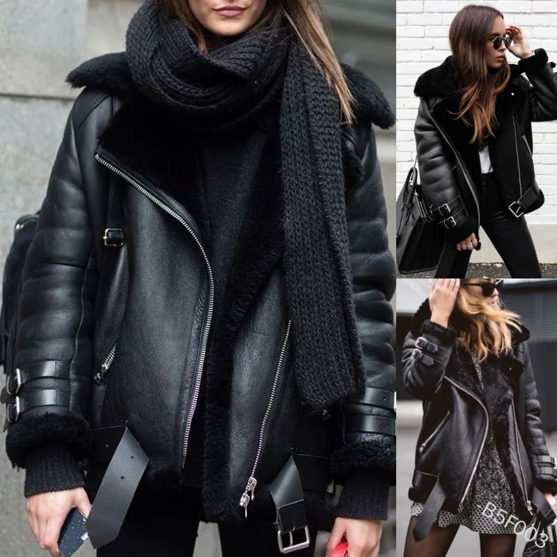New Fashion Short Plush Leather Motorcycle Jecket for Women Autumn Winter Warm Coat for Women
New Fashion Short Plush Leather Motorcycle Jecket for Women Autumn Winter Warm Coat for Women