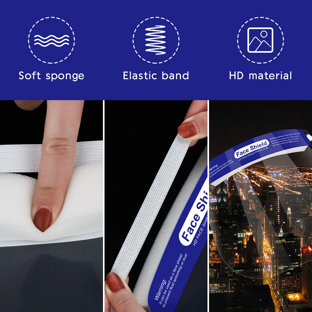 Shield Cover Replacement Disposable Face Mask Full-Face Protective Mask Anti saliva Anti-Fogging Stretchy Headband Face Shield
Shield Cover Replacement Disposable Face Mask Full-Face Protective Mask Anti saliva Anti-Fogging Stretchy Headband Face Shield