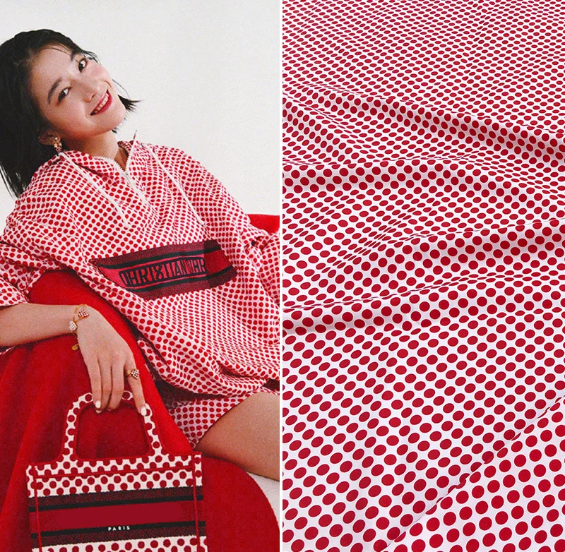 Fashion Brand Fabric 2021 New Cute Pink Windbreaker Polka Dot High Custom Women's Clothing Hand-printed Luxury Style Fabric
Fashion Brand Fabric 2021 New Cute Pink Windbreaker Polka Dot High Custom Women's Clothing Hand-printed Luxury Style Fabric