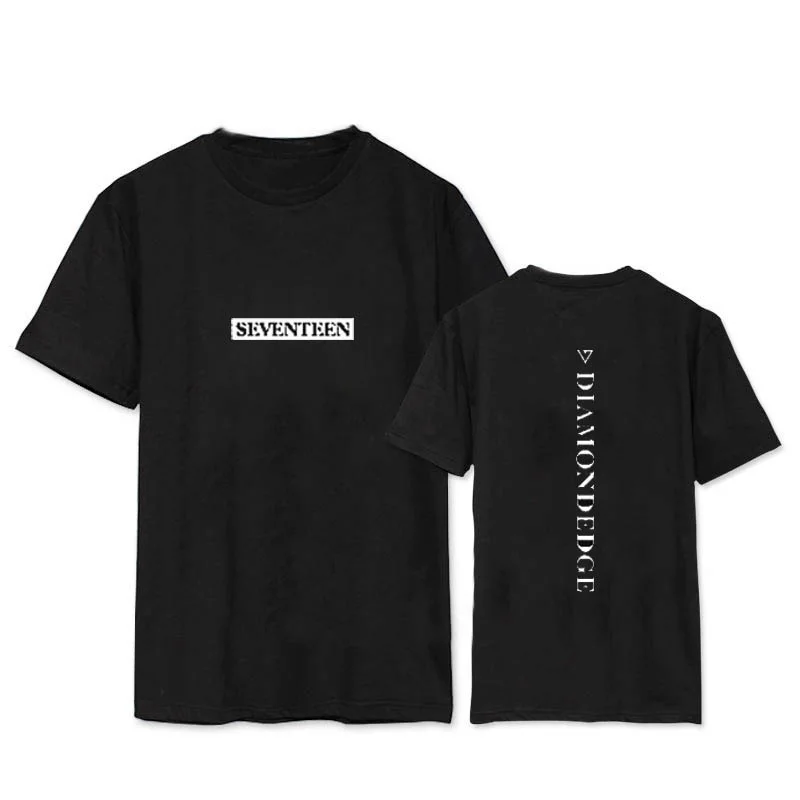 Kpop SEVENTEEN DIAMOND EDGE Album Shirts Уличная Повседневная Свободная футболка футболки с