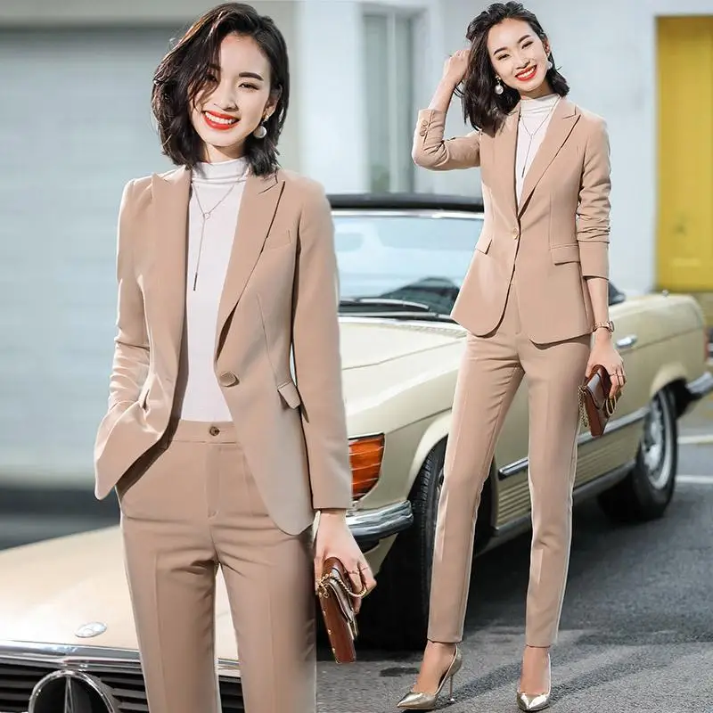Women 2021 Spring Autumn Business 2 Piece Sets Female Office Lady Work Formal Jackets Ladies High Waist Pencil Pants Suits Y201
Women 2021 Spring Autumn Business 2 Piece Sets Female Office Lady Work Formal Jackets Ladies High Waist Pencil Pants Suits Y201