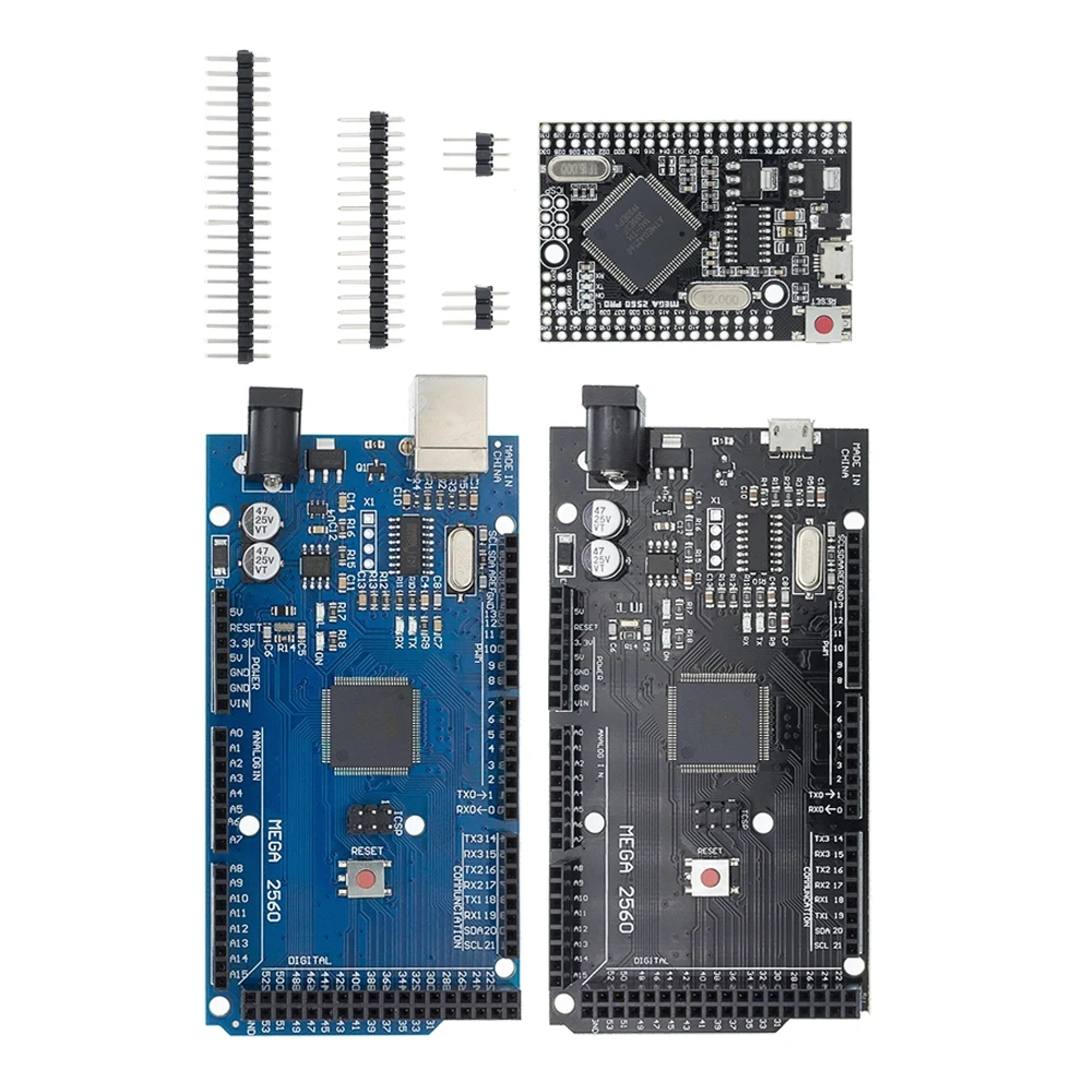 MEGA2560 PRO Mega 2560 R3 CH340G/ATmega2560 16AU MicroUSB совместимый с Загрузчиком (синий/черный) для Arduino 1
