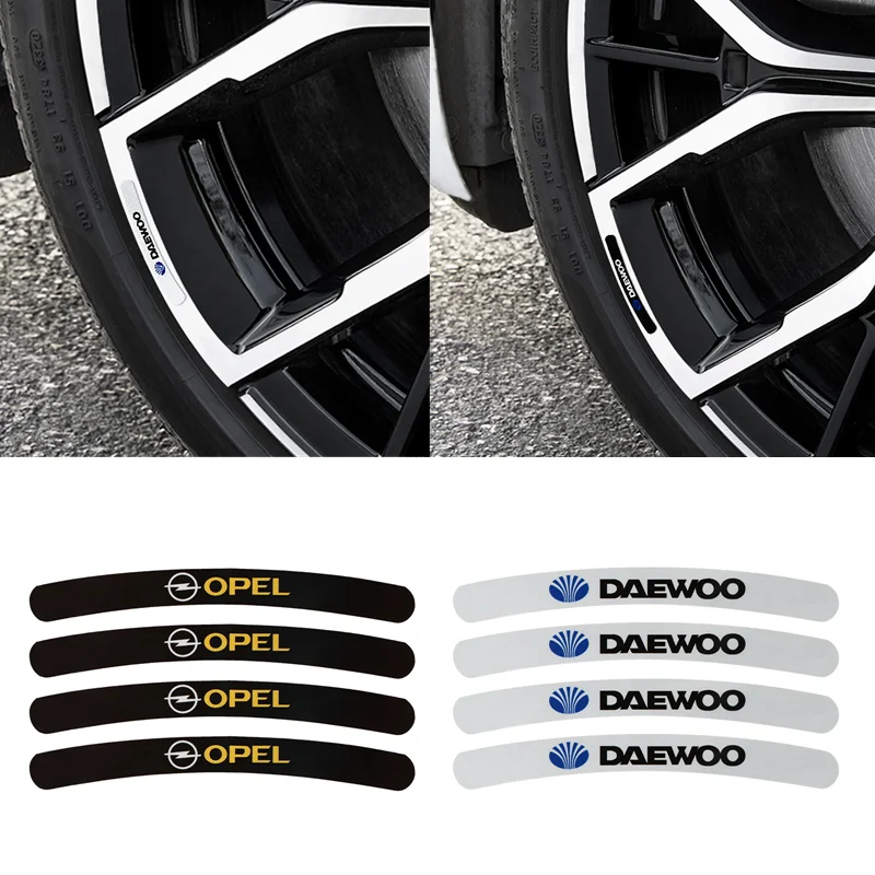 

4PCS Car Wheels Rims Decoration Sticker Decal For BMW M E46 E39 E92 E90 E60 M3 M5 E36 F30 X1 X3 X5 F10 F20 E30 E61 E65