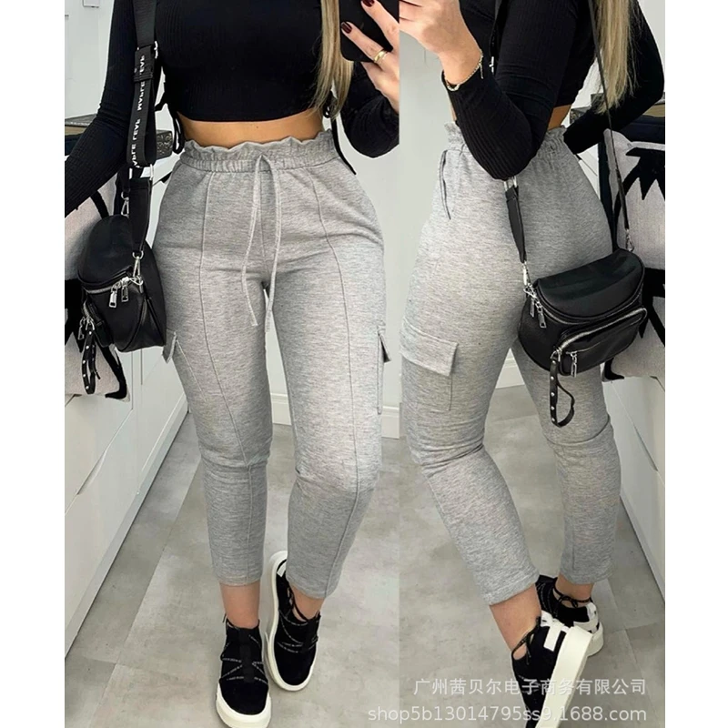 WEPBEL Long Pants Women's Casual Solid Color Slim Trousers Summer Fashion High Waist Lace-up Pencil Pants
WEPBEL Long Pants Women's Casual Solid Color Slim Trousers Summer Fashion High Waist Lace-up Pencil Pants