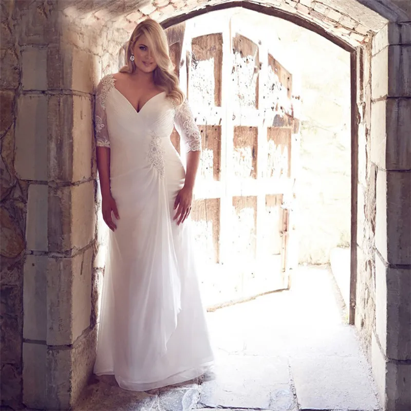 Plus Size Half Sleeves Mermaid Wedding Dresses Lace Beaded Bridal Gowns Spring White 2020 Fashion Country Wedding Gown
Plus Size Half Sleeves Mermaid Wedding Dresses Lace Beaded Bridal Gowns Spring White 2020 Fashion Country Wedding Gown