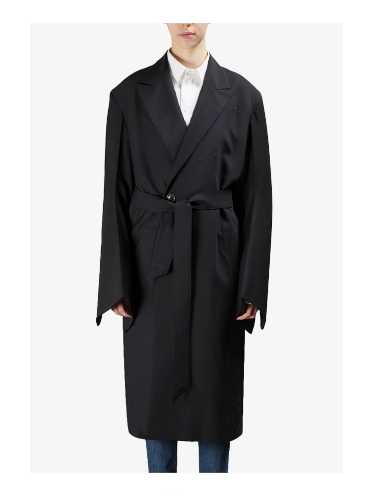 Men's Woolen Coat Autumn And Winter New Style Big Lapel Pure Color Belt Long Design Youth Fashion Trend Versatile Coat
Men's Woolen Coat Autumn And Winter New Style Big Lapel Pure Color Belt Long Design Youth Fashion Trend Versatile Coat
